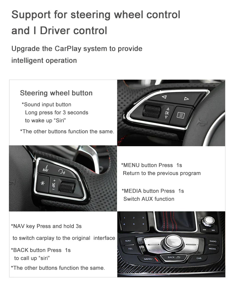Apple CarPlay sans fil | Rétrofit pour Audi | Android Auto | Décodeur | Intégration - Avelor