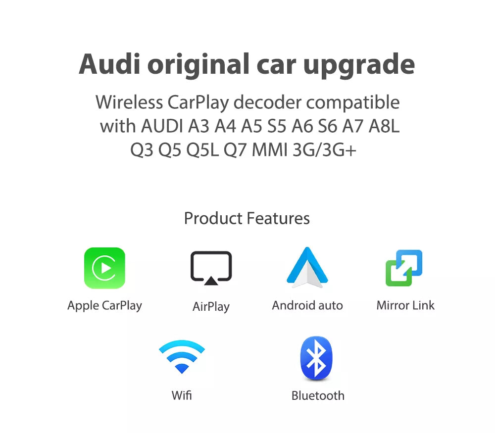Apple CarPlay sans fil | Rétrofit pour Audi | Android Auto | Décodeur | Intégration - Avelor