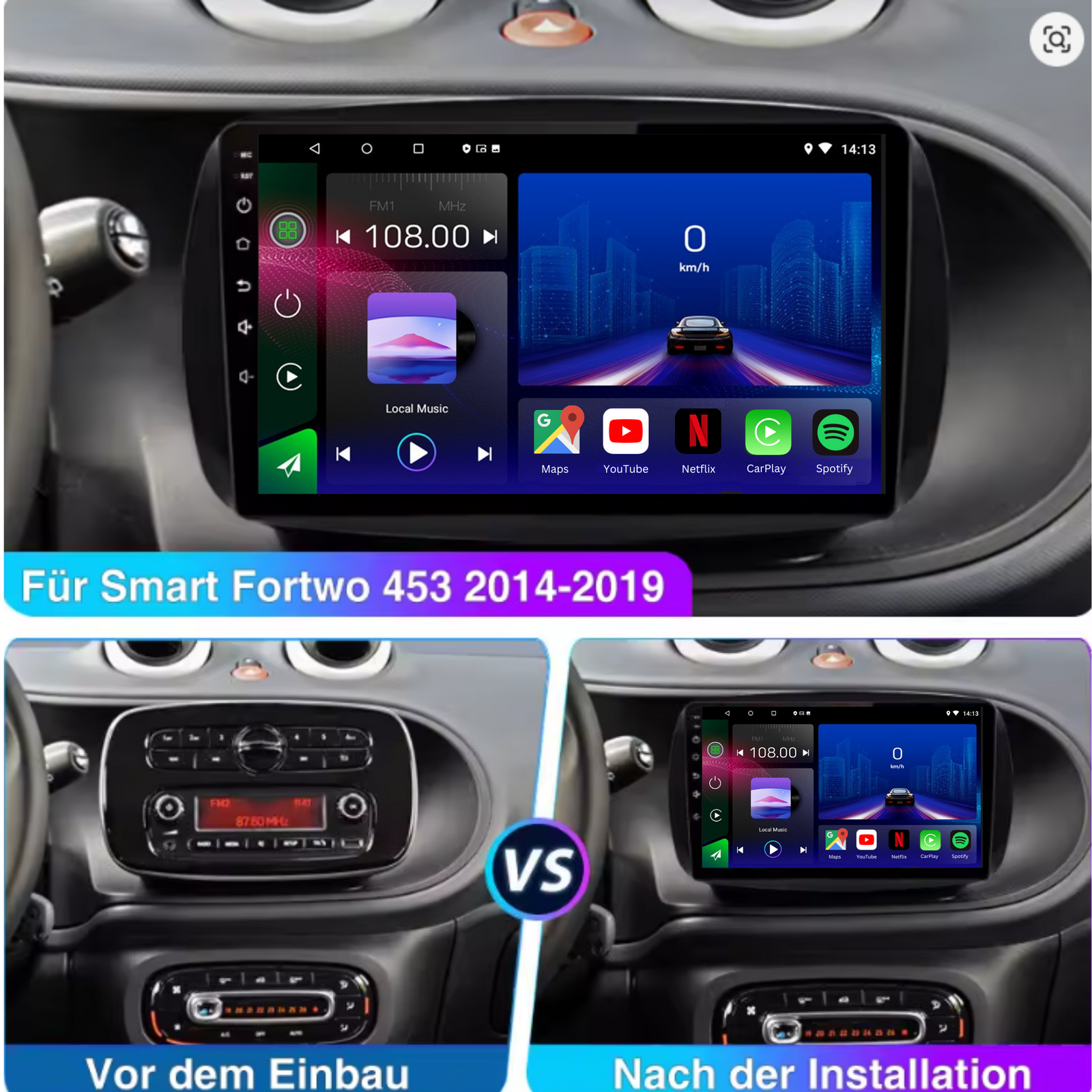 Smart | Fortwo 453 | 2015-2020 | Android 15 Autoradio | Apple CarPlay | Android Auto - Avelor.at