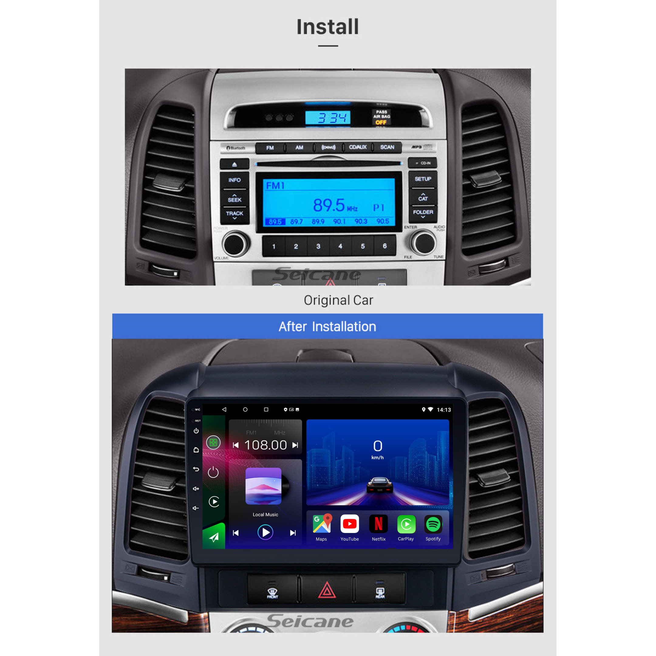 Hyundai Santa Fe 2 | 2007-2012 | Android 15 Autoradio | Apple CarPlay | Android Auto - Avelor.at