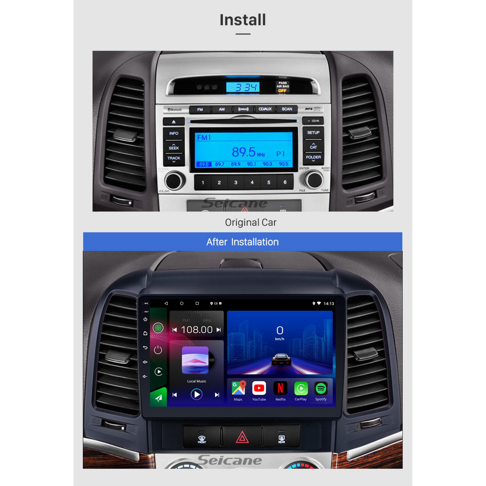 Hyundai Santa Fe 2 | 2007-2012 | Android 15 Autoradio | Apple CarPlay | Android Auto - Avelor.at