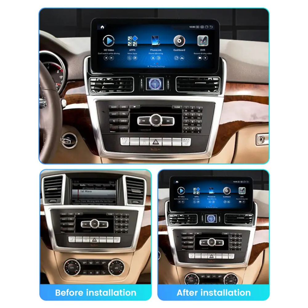 Mercedes ML GL GLE GLS 2011-2019 W166 X166 Android 15 Autoradio CarPlay & Android Auto NTG 4.0 4.5 5.0 - Avelor