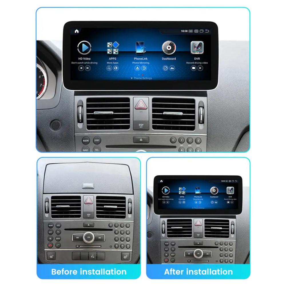 Mercedes C Class 2007-2014 W204 Android 15 Autoradio CarPlay & Android Auto NTG 5.0 - Avelor