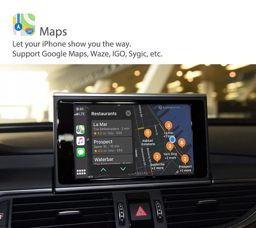 Apple CarPlay sans fil | Rétrofit pour Audi | Android Auto | Décodeur | Intégration - Avelor