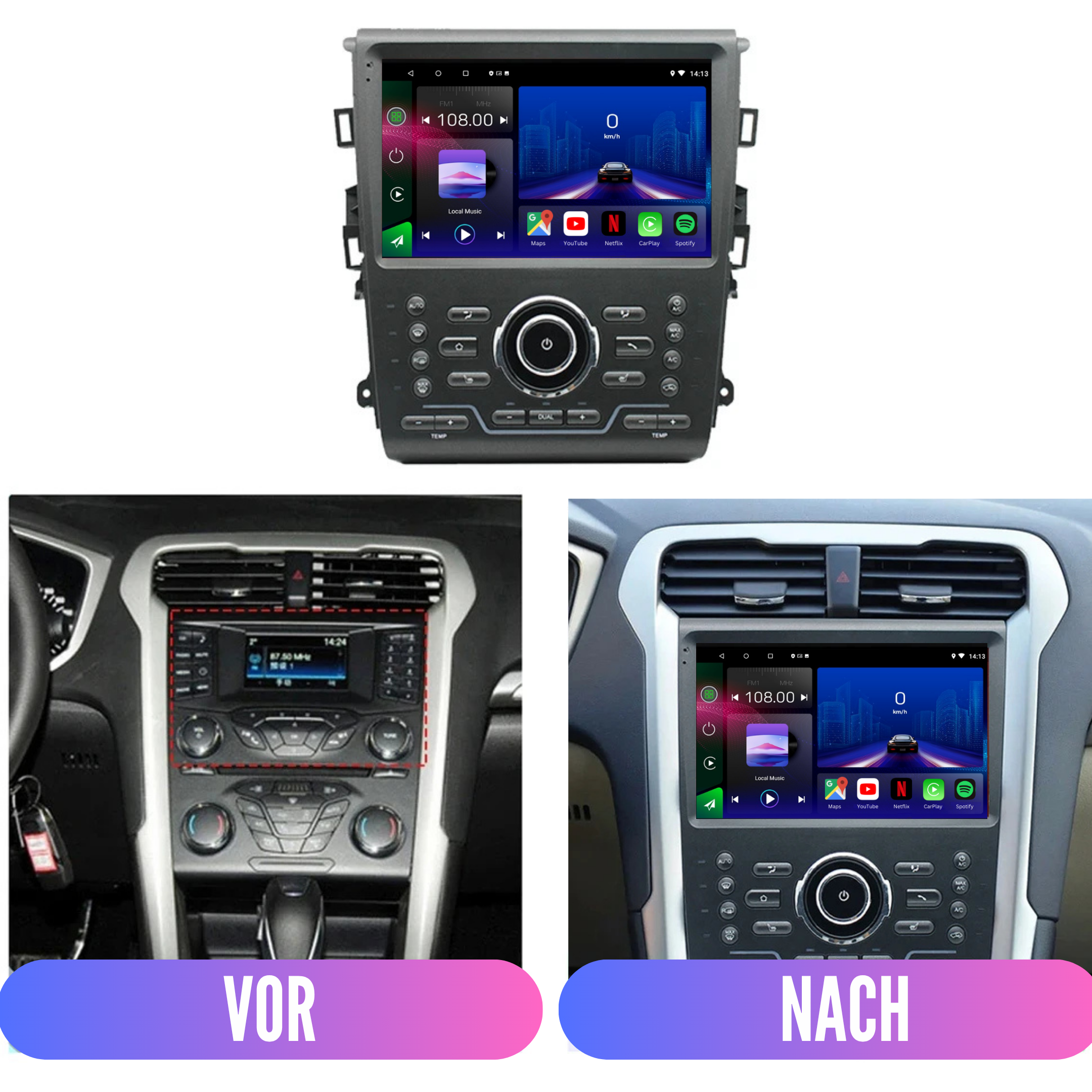 Ford Fusion Mondeo | MK5 | 2013-2018 | Android 15 Autoradio | Apple CarPlay | Android Auto - Avelor.at