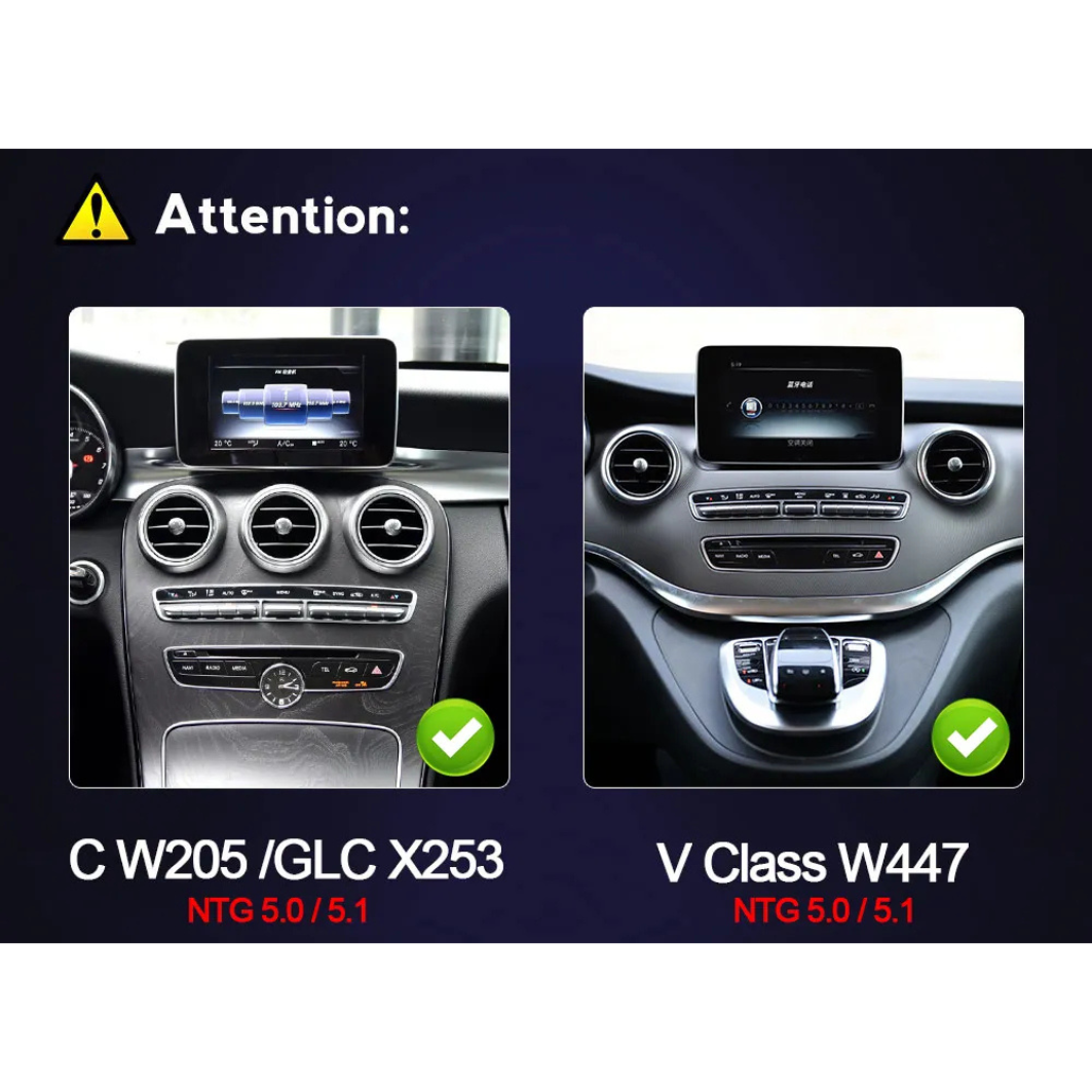 Mercedes C Class GLC V-Class Vito 2014-2019 W205 X253 W446 Android 15 Autoradio CarPlay & Android Auto - Avelor