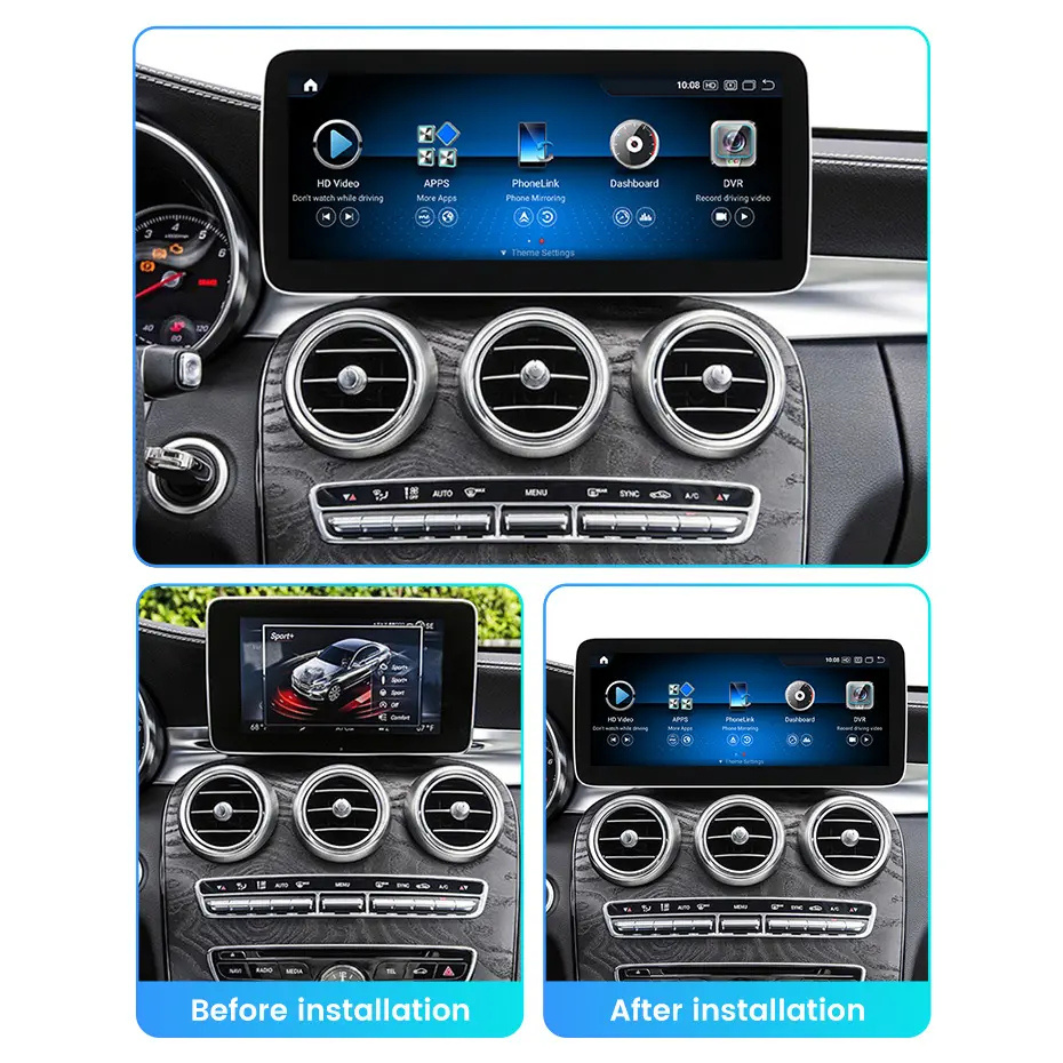 Mercedes C Class GLC V-Class Vito 2014-2019 W205 X253 W446 Android 15 Autoradio CarPlay & Android Auto - Avelor