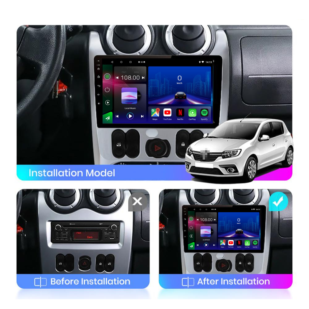 Dacia Logan Sandero | Dacia Duster 2009-2015 | Nissan NP 200 2010-2013 | Android 15 Autoradio | Apple CarPlay | Android Auto - Avelor