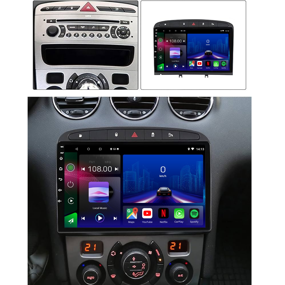 Peugeot 308SW 408 | 2007-2013 | Android 15 Autoradio | Apple CarPlay | Android Auto - Avelor