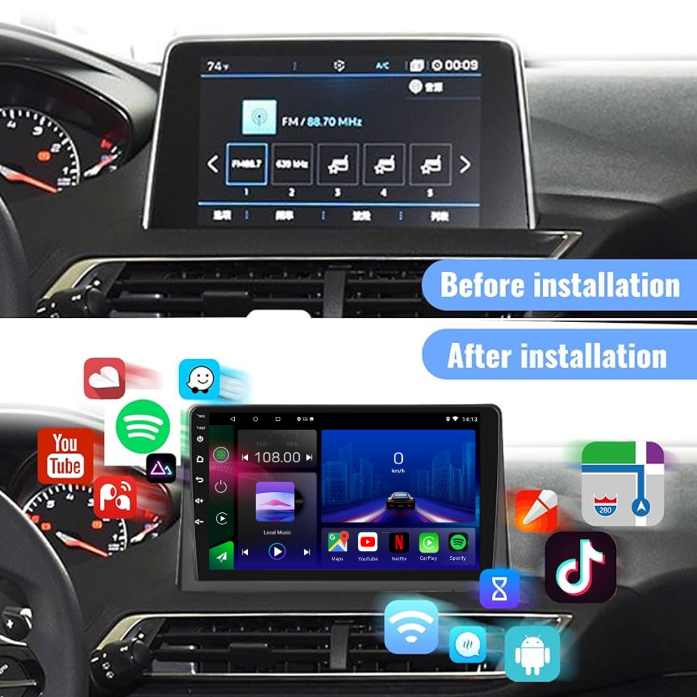 Peugeot 3008 | 4008 | 5008 | 2017-2020 | Android 15 Autoradio | Apple CarPlay | Android Auto - Avelor