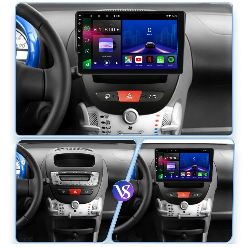 Citroen C1 | Peugeot 107 | Toyota Aygo 2005-2014| Android 15 Autoradio | Apple CarPlay | Android Auto - Avelor