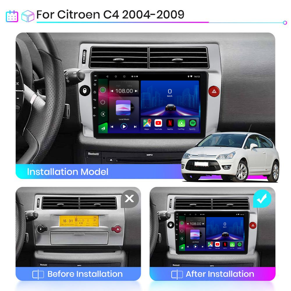 Citroen C4 | C-Triomphe | C-Quatre 2004-2009| Android 15 Autoradio | Apple CarPlay | Android Auto - Avelor