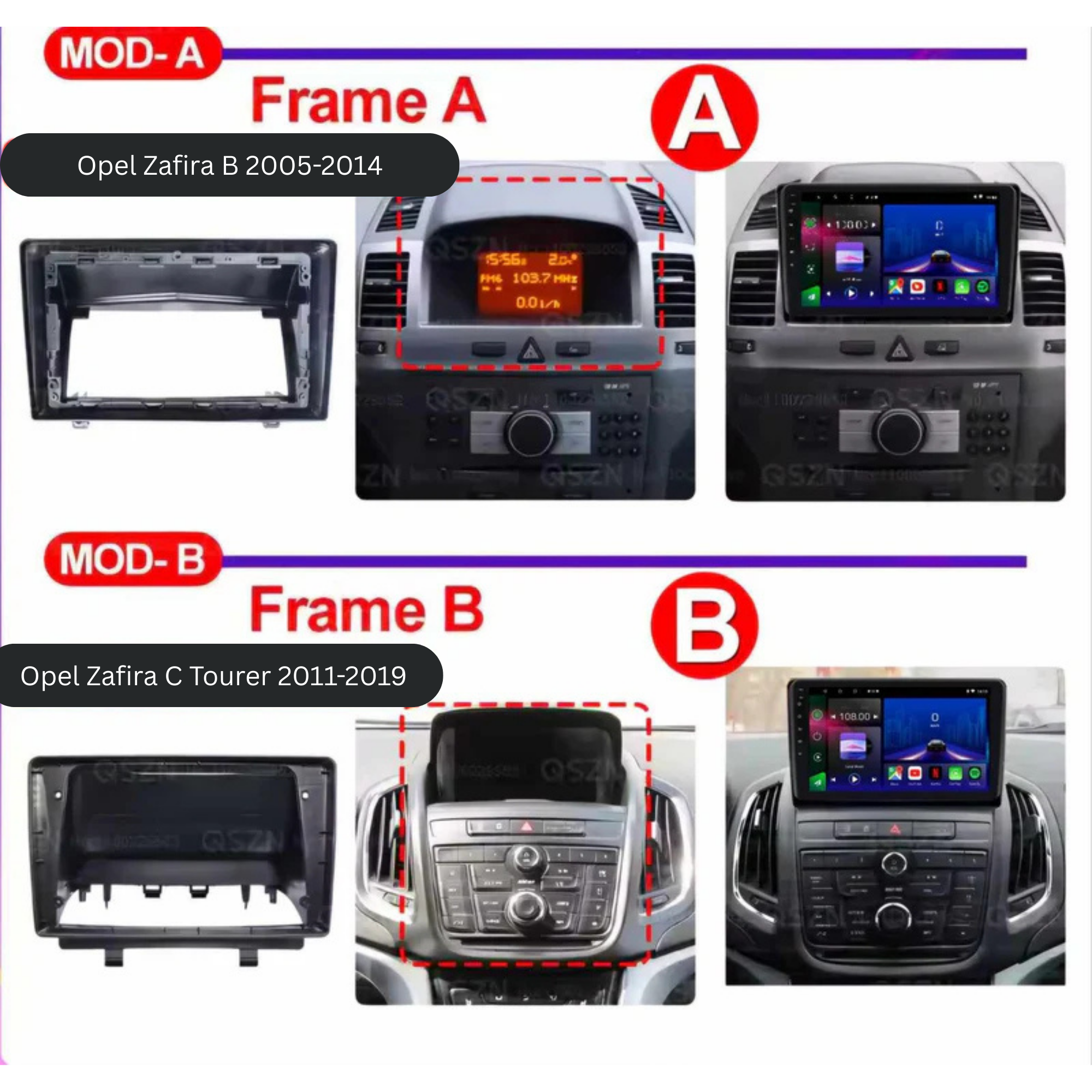 Opel Zafira | 2004-2019 | Android 15 Autoradio | Apple CarPlay | Android Auto - Avelor