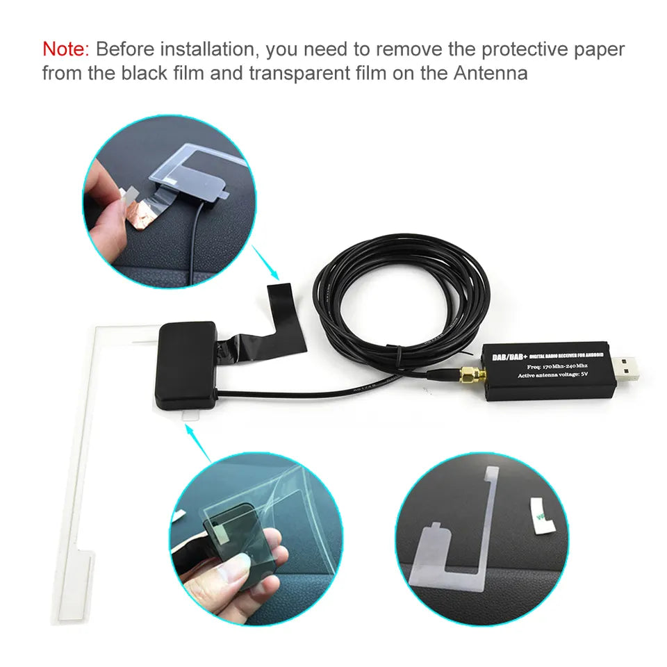 Adaptateur d'antenne DAB+ Dongle pour autoradio Android - Avelor