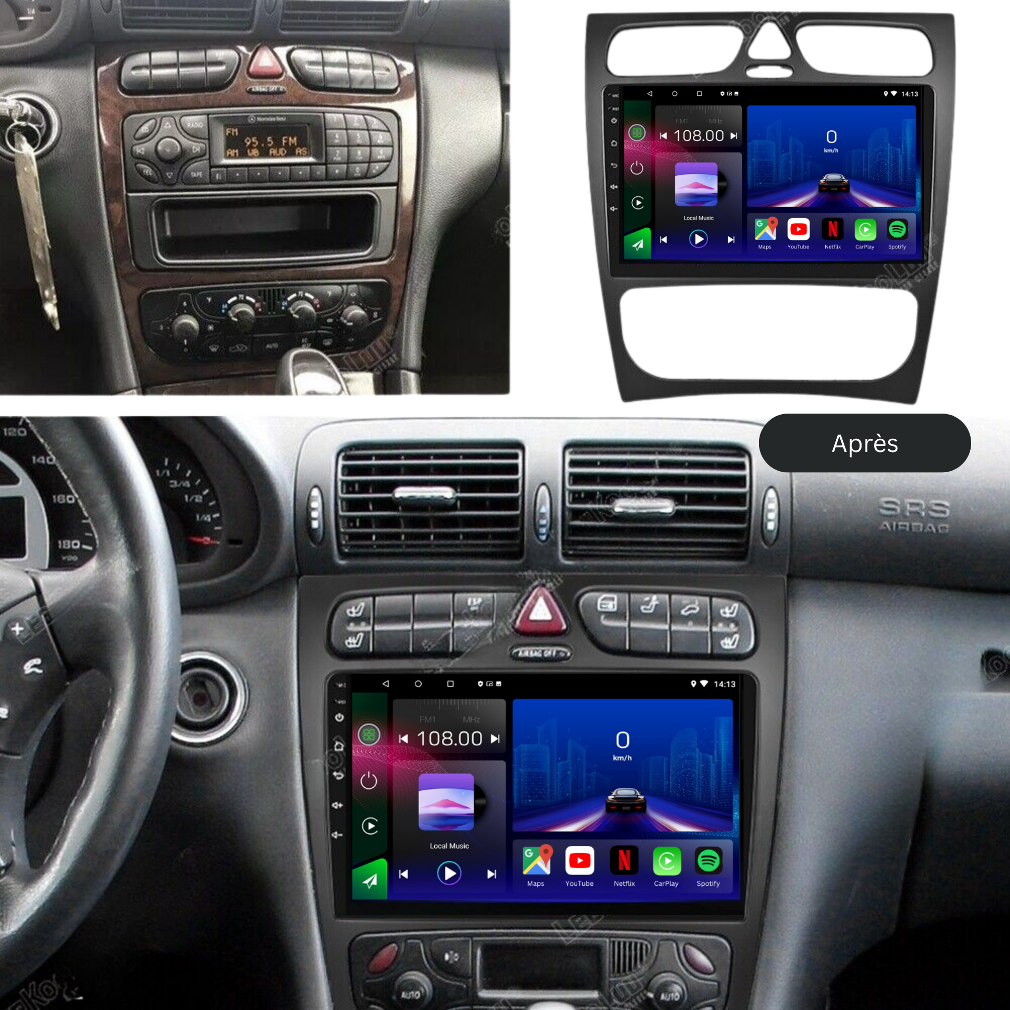 Mercedes C Class W203 | 2000-2010 | Android 15 Autoradio | Apple CarPlay | Android Auto - Avelor
