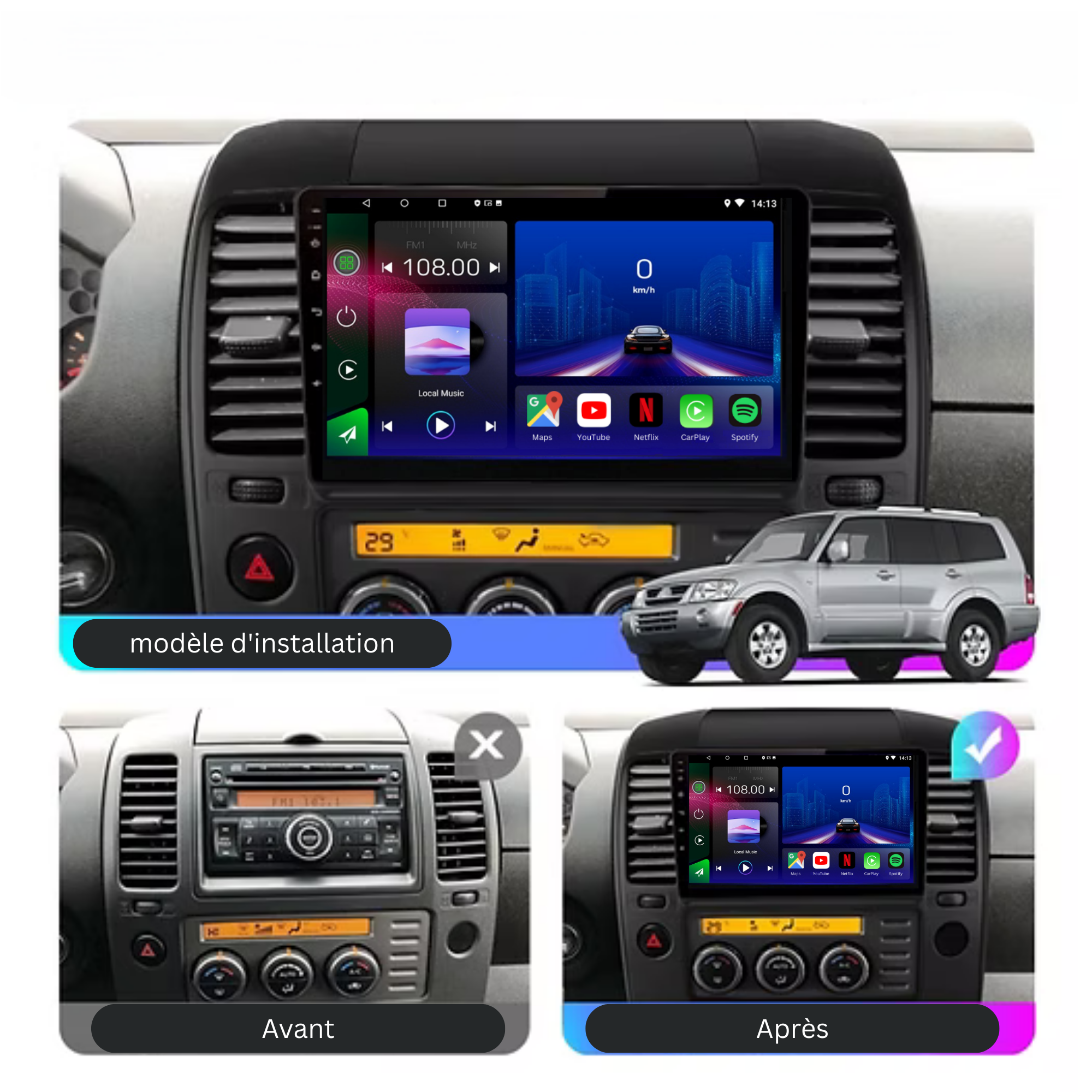 Nissan Navara d40 | 2005-2012 | Android 15 Autoradio | Apple CarPlay | Android Auto - Avelor