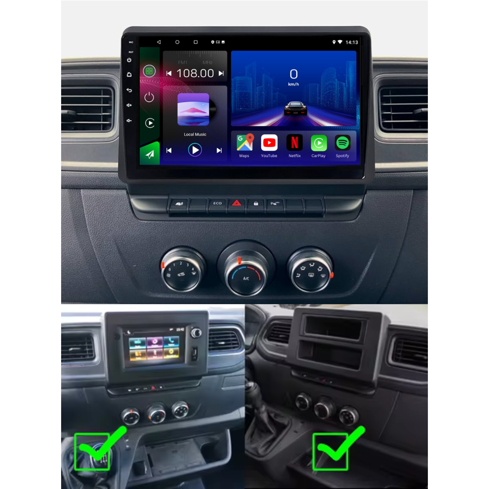 Renault Master | Opel Movano B | Nissan NV400 2019-2025 | Android 15 Autoradio | Apple CarPlay | Android Auto - Avelor