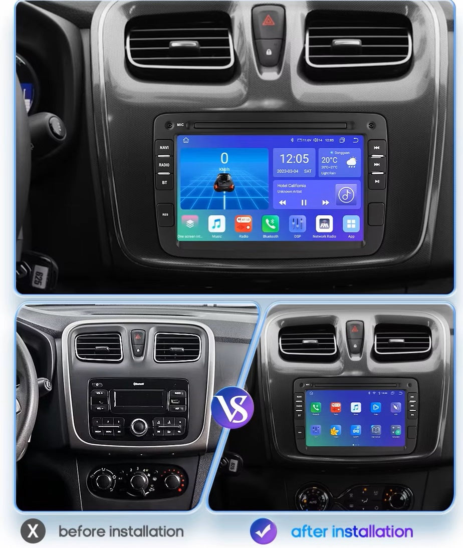 Dacia Universal | Android 15 Autoradio | Apple CarPlay | Android Auto - Avelor
