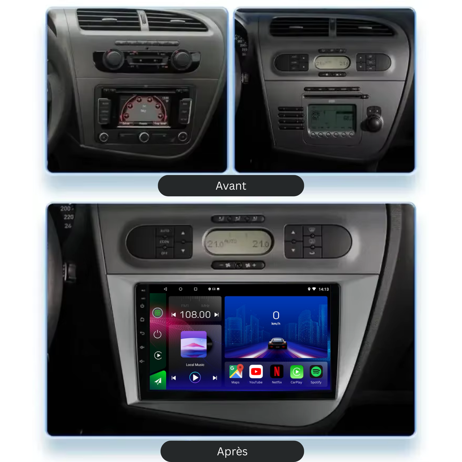 Seat Leon 2 MK2 | 2005-2012 | Android 15 Autoradio | Apple CarPlay | Android Auto - Avelor