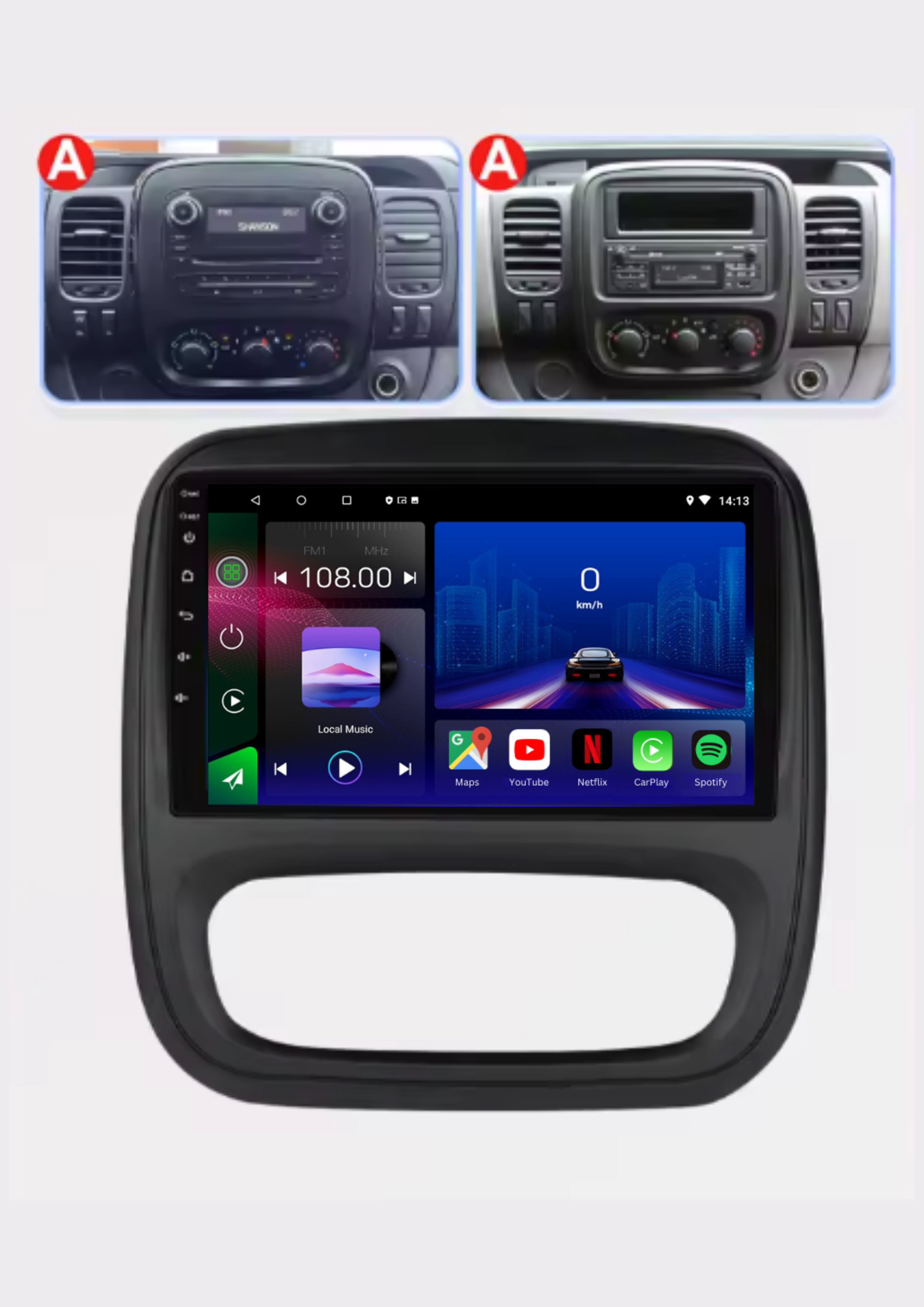 Opel Vivaro | Renault Traffic | 2014-2021 | Android 15 Autoradio | Apple CarPlay | Android Auto - Avelor.at