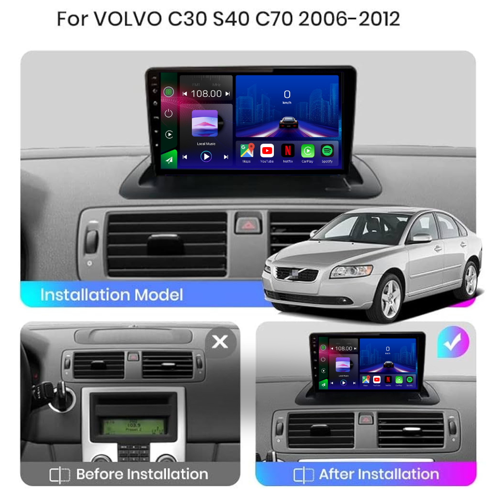 Volvo S40 | C30 | C70 | 2006-2012 | Android 15 Autoradio | Apple CarPlay | Android Auto - Avelor