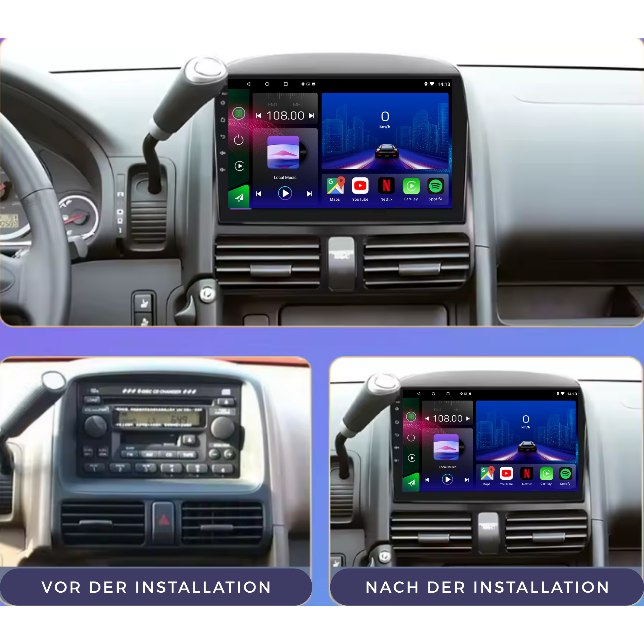 Honda CRV | 2001-2006 | Android 15 Autoradio | Apple CarPlay | Android Auto - Avelor.at