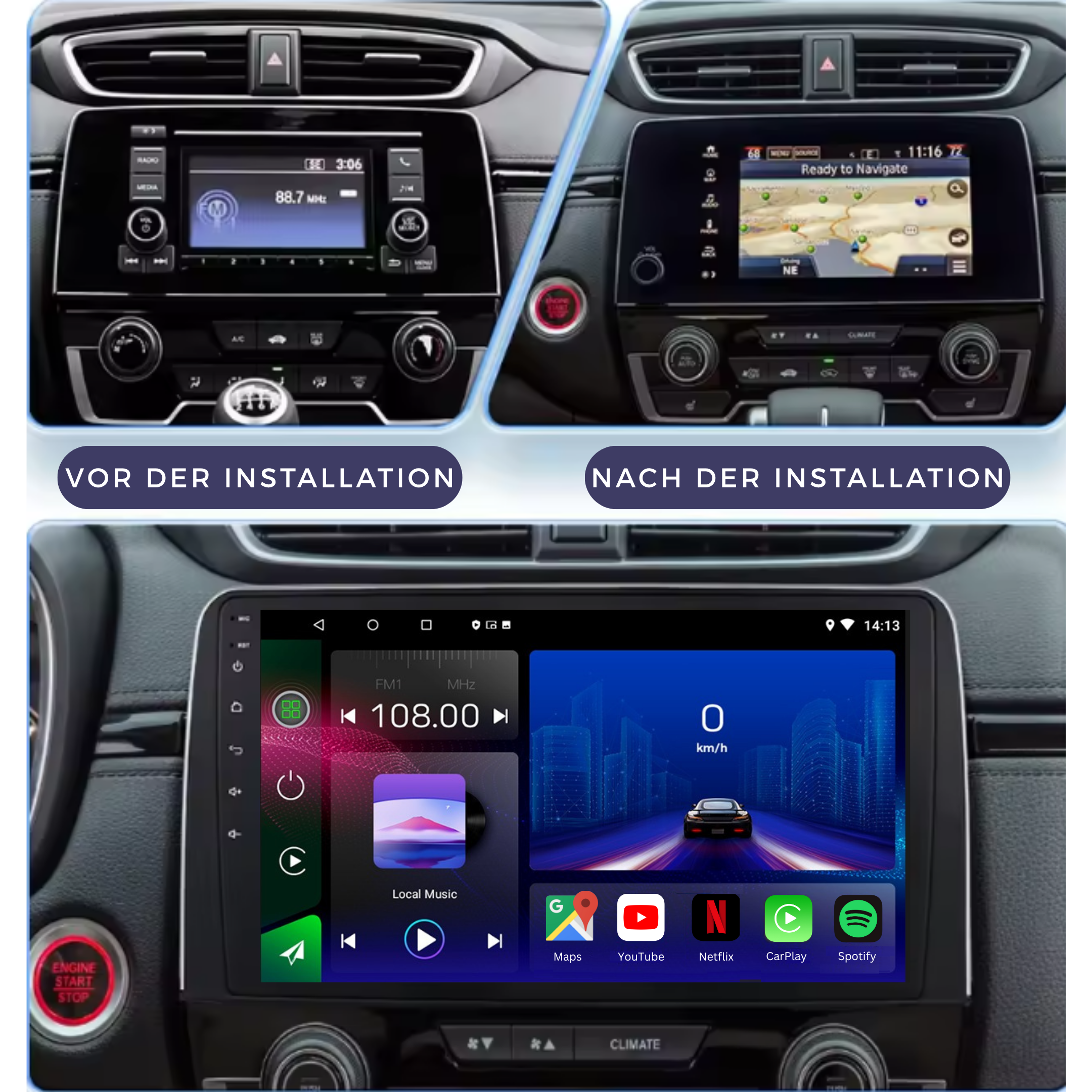 Honda CRV | 2017-2021 | Android 15 Autoradio | Apple CarPlay | Android Auto - Avelor.at