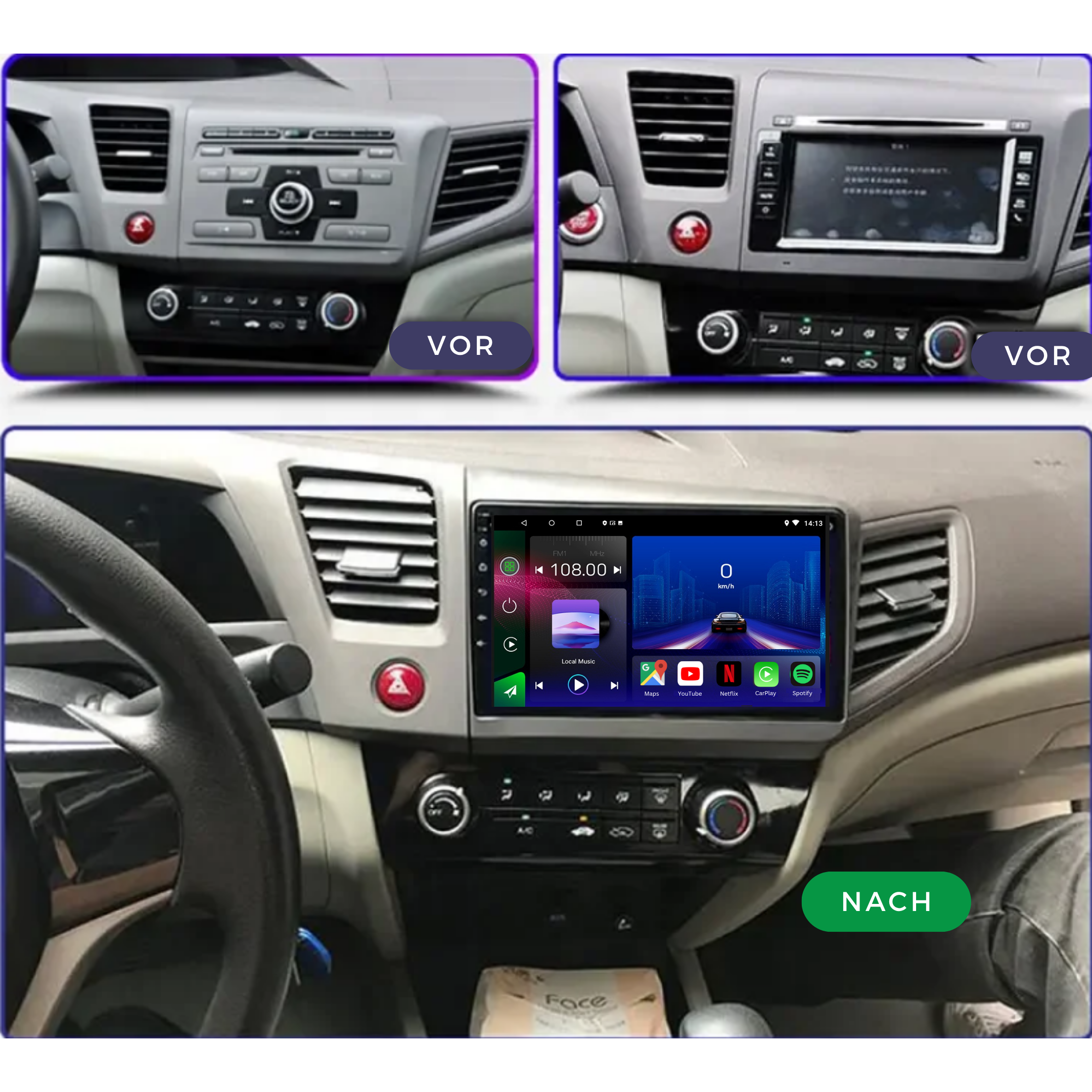 Honda Civic | 2012-2016 | Android 15 Autoradio | Apple CarPlay | Android Auto - Avelor.at